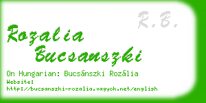 rozalia bucsanszki business card