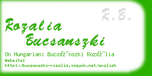 rozalia bucsanszki business card